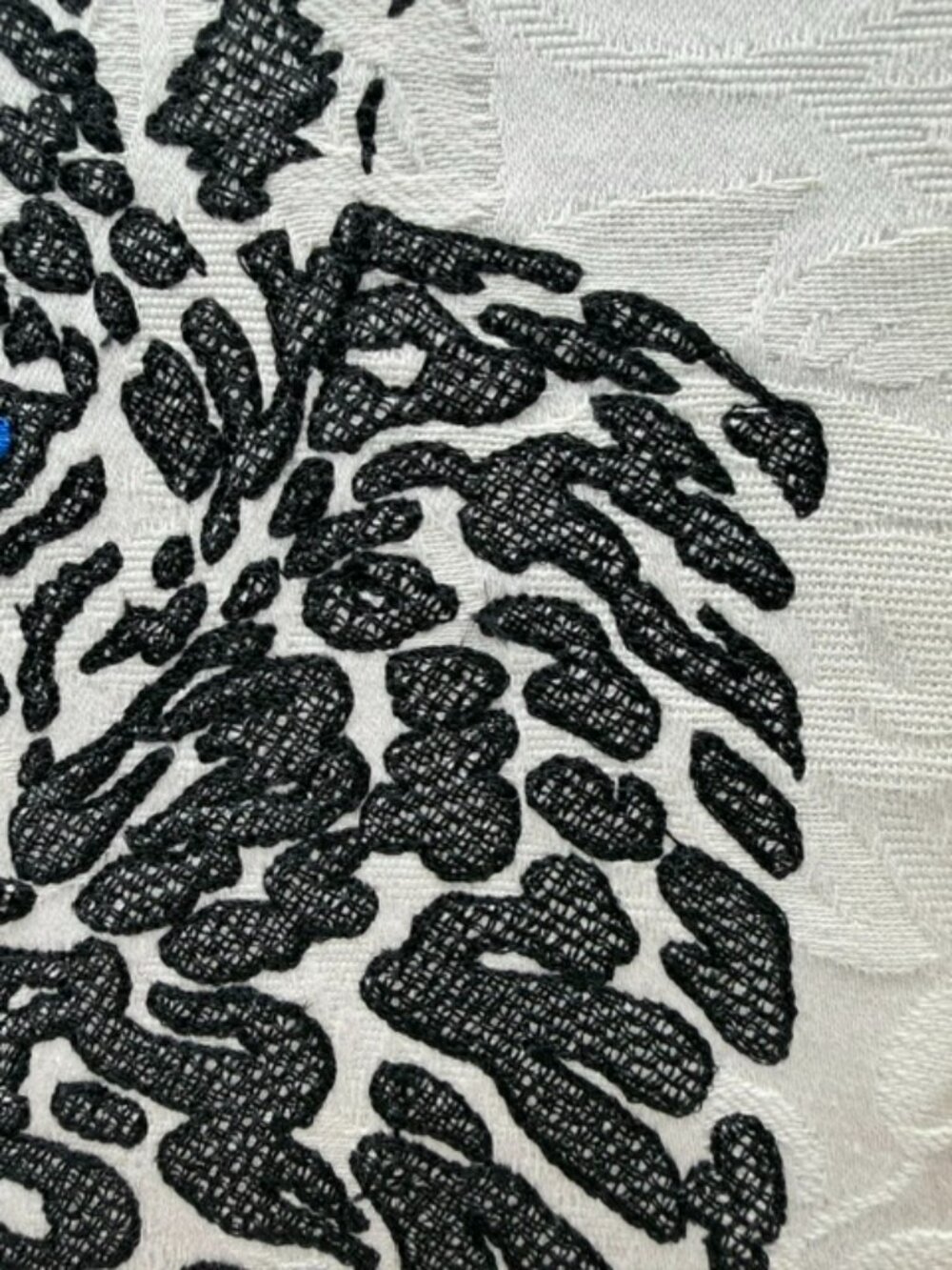 Homemade Black & White Cheetah Embroidery Art - Picture 4 of 6